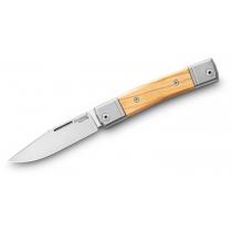 LionSteel bestMAN BM1 UK EDC Folding Knife - 2.8" M390 CP Blade, Olive Wood Handle with Titanium Bolsters