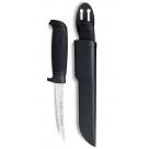 Marttiini 4" Basic Fish Filleting Knife Stainless Steel Blade Black Rubber Handle