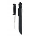 Marttiini 6" Basic Fish Filleting Knife Stainless Steel Blade Black Rubber Handle  and Black Sheath
