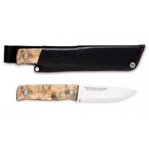 Marttiini Tundra GR Full Tang Bushcraft Knife - 4.33" Blade - Grey Curly Birch Handle
