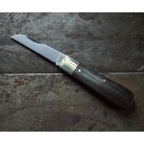 Michael May Knives UK EDC Lambfoot Pocket Knife - 2.36" Carbon Steel Blade, Bog Oak Scales