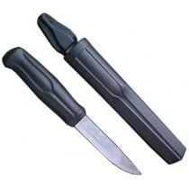 Mora 510 Knife - 3.75" Carbon Steel Blade, Black Polymer Handle, Black Sheath
