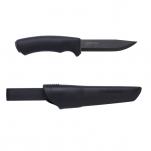 Mora Bushcraft Black Knife - 4.3" Carbon Steel Blade, Black Rubber Handle - 10791