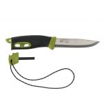 Mora Companion Spark Green - Bushcraft Knife with 4.1" Blade and Integrated Fire Starter