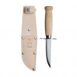 Mora Scout 39 Knife Natural - 3.38" Blade, Finger Guard, Leather Sheath