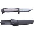 Morakniv Robust Knife - 3-5/8" Carbon Steel Blade, Gray and Black TPE Rubber Handle