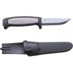 Morakniv Robust Knife - 3.7" Carbon Steel Blade, Gray and Black TPE Rubber Handle