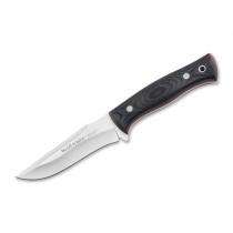 Muela Pointer Micarta 12M Bushcraft Knife - 4.76" Blade Black Micarta Handle Leather Sheath