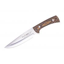 Muela Jabali 17G Bushcraft Knife - 6.69" Blade Brown Micarta Handle Leather Sheath
