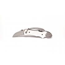 Myerchin Sailors Tool Knife - 2.25" Part Serrated Blade, Marlin Spike, Shackle Pliers - Silver Anodised Aluminum Handle