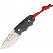Nieto Chaman Micra Neck Knife - 2.25" Stainless Steel Blade, Black Canvas Micarta Handle