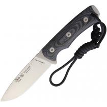 Nieto Chaman Bushcraft Knife - 4" Stainless Steel Blade, Black Canvas Micarta Handle