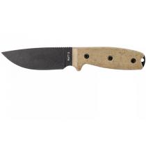 Ontario RAT-3 Fixed Blade Knife - 3.75" Plain Blade, Micarta Handle, Nylon Sheath