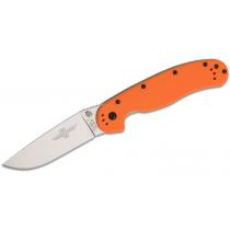 Ontario RAT Model 1 Orange Folding Knife 3.6" Satin Plain Blade, Orange Nylon Handles