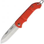 Ontario OKC Traveler UK EDC Knife - 2.25" Satin Finish Stainless Steel Blade - Red Handle with Keyring