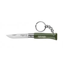 Opinel No.4 Khaki Pocket Knife with Key Ring- 1.96" Stainless Steel Blade