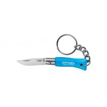 Opinel No. 2 Non Locking Stainless Steel Keyring Knife - 3.5cm Blade - Cyan Blue