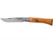 Opinel No.10 Beechwood Pocket Knife - 3.93" Carbon Steel Blade