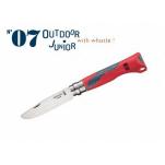 Opinel No. 7 Outdoor Junior Round Ended Knife Red with 2.95" Blade