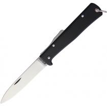 Otter Mercator Pocket Clip Knife - 3.25" Carbon Steel Blade, Black Stainless Handle