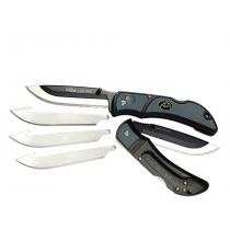 Outdoor Edge Razor-Lite Grey Folding Knife -  3" Replaceable Blade, Grey Rubberized TPR Handles