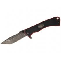 Outdoor Edge Divide Frame Lock Flipper 3" Blackstone Plain Blade, Black/Red G10 Handle