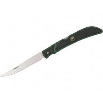 Outdoor Edge Fish n Bone Folding Fillet and Boning Knife, 5" Satin Blade, Black and Green Zytel Handle