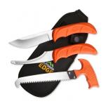 Outdoor Edge Jaeger Guide - Skinning Knife, Gutting Blade and 5" T Saw with Nylon Sheath