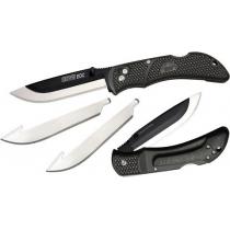 Outdoor Edge Onyx Black Folding Knife -  3.5" Replaceable Blade, Black Grivory Handles