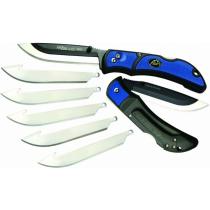 Outdoor Edge Razor-Lite Blue Folding Knife - 3" Replaceable Blade, Blue Rubberized TPR Handles