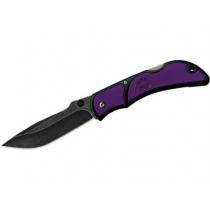 Outdoor Edge Small Chasm Folding Knife 2.5" Black Stonewash Plain Blade, Purple Zytel Handles