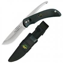 Outdoor Edge SwingBlade Black Hunting Knife, Two Blades in One, TPR Handle, Nylon Sheath