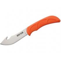 Outdoor Edge Wild Skin Skinner Fixed 3-7/8" Satin Blade with Gut Hook, Orange Rubberized Handle
