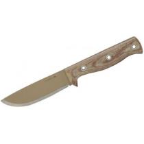 Condor Desert Romper Knife 4.5" Carbon Steel Blade, Micarta Handles, Leather Sheath