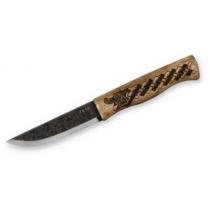 Condor Norse Dragon Knife 3.88" 1095 Carbon Steel Blade, Burnt Hickory Handle, Welted Leather Sheath