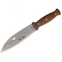 Condor Primitive Bush Knife 8" Blasted Satin Stainless Steel Blade, Hardwood Handle, Leather Sheath