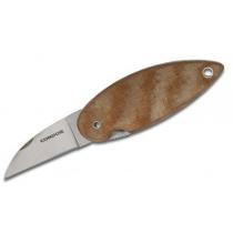 Condor Primitive Bush (Outback) Folding Knife 2.25" Carbon Steel Blade, Micarta and Aluminum Handles, Leather Sheath