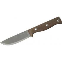 Condor Swamp Romper Knife 4.5" Polished Carbon Steel Blade, Walnut Handle, Leather Sheath