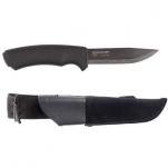 Morakniv Black Bushcraft Knife - 4.3" Carbon Steel Blade, Black Handle, MOLLE Sheath