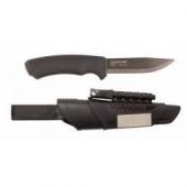 Morakniv Bushcraft Survival Knife 3.14" Black Carbon Steel Blade, Fire Starter Sheath, Black Handle