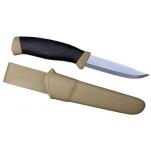 Mora Companion Knife Desert - 4" Stainless Steel Blade, Rubber Handle, Polymer Sheath