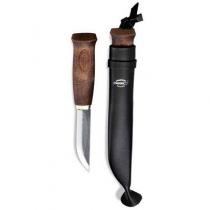 Marttiini Black Lumberjack Knife 3.54" Carbon Steel Blade Leather Sheath