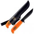 Marttiini Skinner Knife with 4.25" Black Martef Coated Blade - Orange