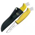 Marttiini Yellow Mushroom Knife 7 1/8" overall. 2 5/8" stainless blade