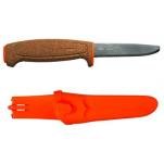 Mora Floating Serrated Knife 3.75" Polished Blunt Tip Blade, Cork Handle, Orange Polymer Sheath