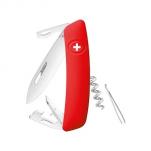 Swiza D03 UK EDC Non Locking Swiss Pocket Knife Multi-Tool Silver Blade - Red