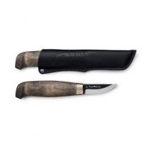 Marttiini Snappy Wood Carving and Whittling Knife - 2.32" Carbon Steel Blade Birch Handle Leather Sheath