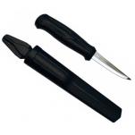Morakniv Wood Carving Basic Knife -  3" Stainlees Steel Blade, Black Handle, Black Belt Sheath