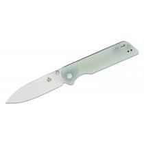 QSP Parrot V2 Liner Lock Folding Knife - 3.25" D2 Satin Spear Point Blade Jade G10 Handle