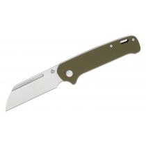 QSP Penguin UK EDC Slipjoint Folding Knife - 3" 14C28N Satin Sheepsfoot Blade Green G10 Handle